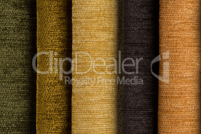 Multi color fabric texture samples