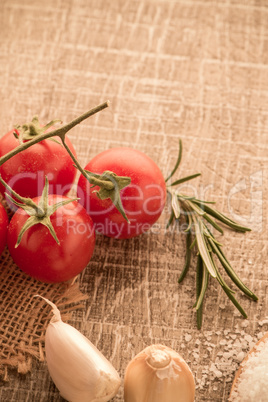 Cherry tomatoes and onion