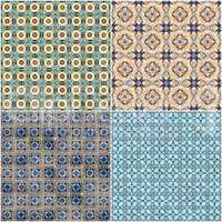 Set of four ceramic tiles patterns