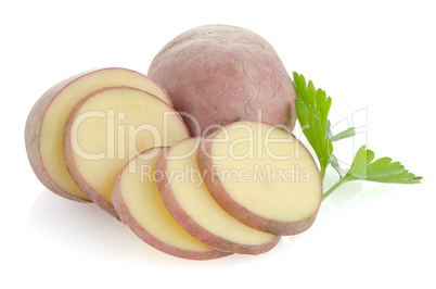 Red sliced potatoes