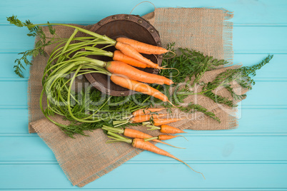 Carrots on a wooden table