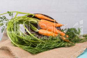 Carrots on a wooden table