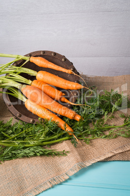 Carrots on a wooden table