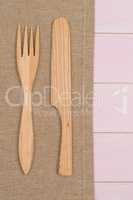 Kitchenware on beige towel