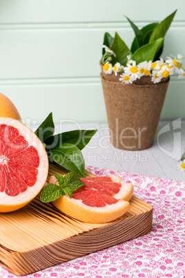 Ripe grapefruit