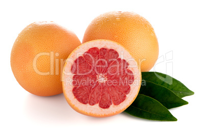 Ripe cut red grapefruit