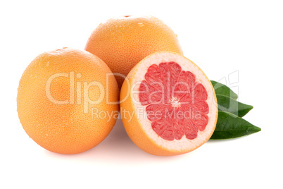 Ripe cut red grapefruit