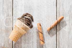 Brown ice cream