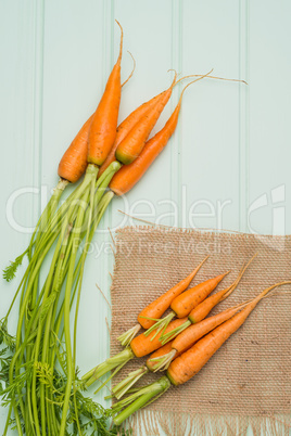 Carrots on a wooden table