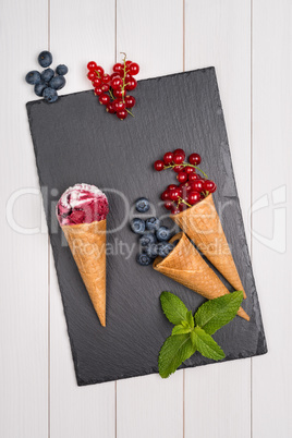 Berry ice cream cone