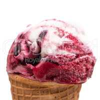 Red fruits saucy ice cream