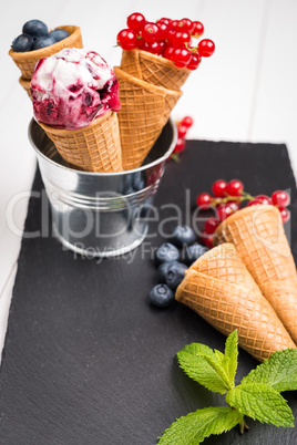 Berry ice cream cone