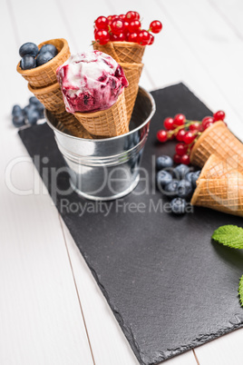 Berry ice cream cone