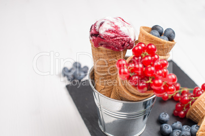 Berry ice cream cone