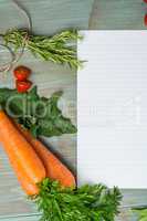 White paper and vegetables