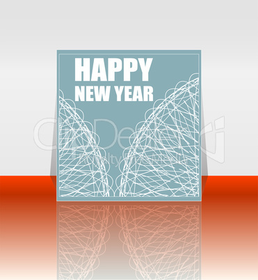 Happy New Year Holiday Vector Card, Merry Christmas