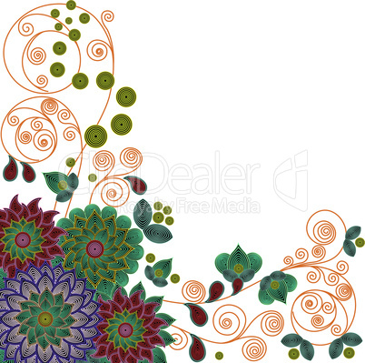 Pattern with stylized flowers