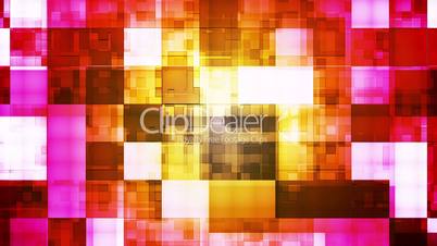 Twinkling Hi-Tech Squared Light Patterns, Red Magenta Yellow, Abstract, Loopable, HD