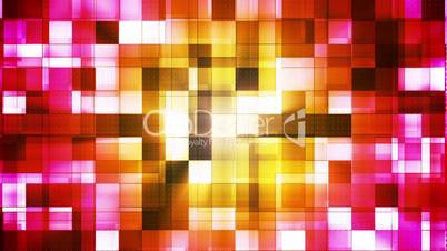 Twinkling Metal Hi-Tech Squared Light Patterns, Red Yellow, Abstract, Loopable, HD