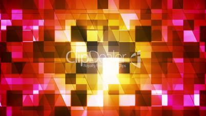 Twinkling Hi-Tech Squared Diamond Light Patterns, Red Magenta Yellow, Events, Loopable, HD