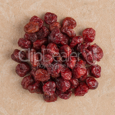 Circle of dried cranberries