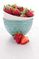 Bowls with strawberries