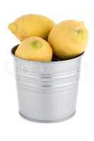 Bucket with lemons