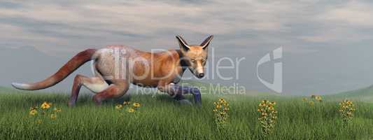 Fox in nature - 3D render