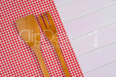 Kitchenware on red towel