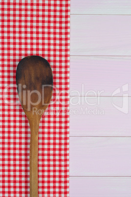 Kitchenware on red towel