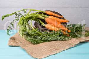 Carrots on a wooden table