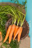 Carrots on a wooden table