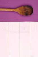 Kitchenware on purple towel