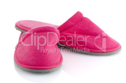 A pair of pink slippers