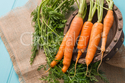 Carrots on a wooden table