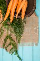 Carrots on a wooden table