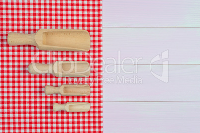 Kitchenware on red towel