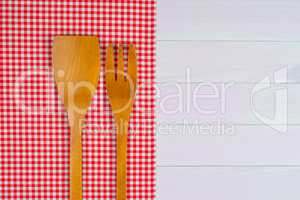 Kitchenware on red towel