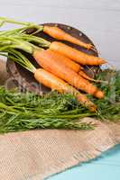 Carrots on a wooden table