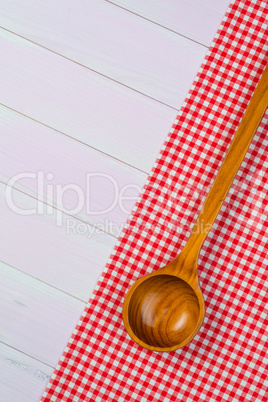 Kitchenware on red towel