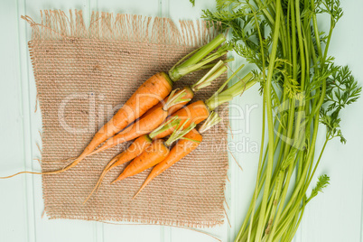 Carrots on a wooden table