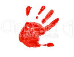 The red imprint of the left hand