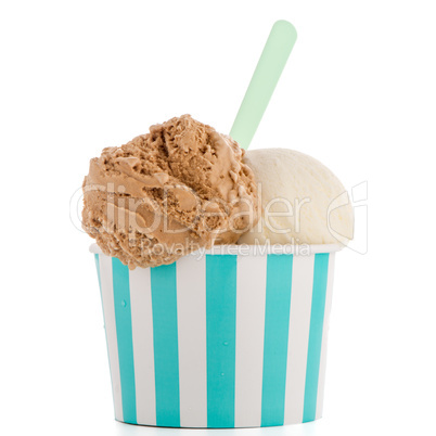 Ice cream scoop in paper cup