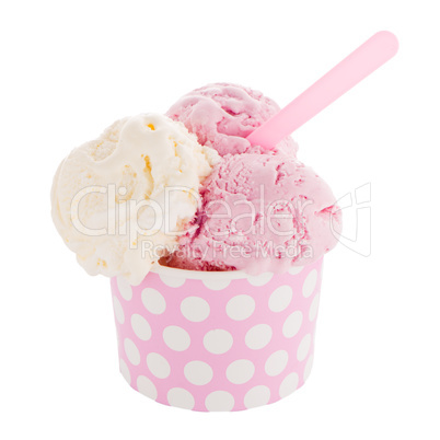 Ice cream scoop in paper cup