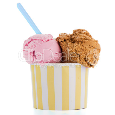 Ice cream scoop in paper cup