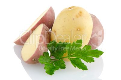 New potatoes and green parsley