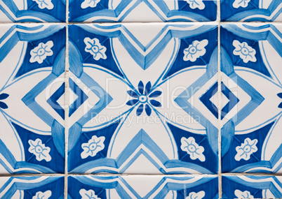 Traditional Portuguese glazed tiles