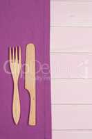 Kitchenware on purple towel