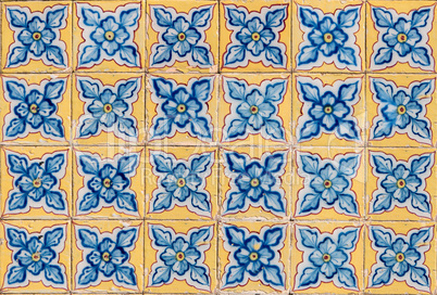 Traditional Portuguese glazed tiles