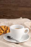 White coffee cup with coffee